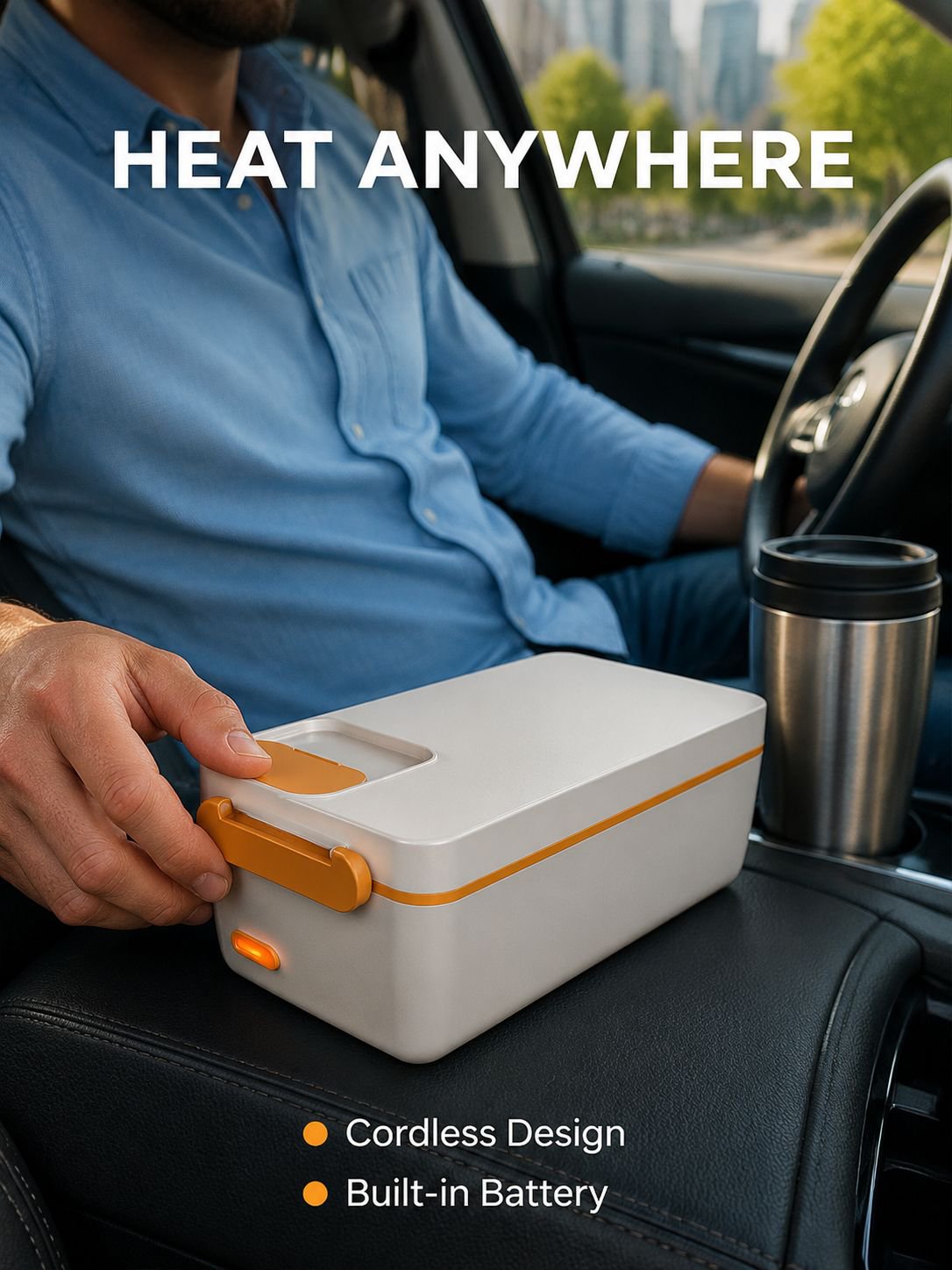 Rechargeable Large Capacity Electric Lunch Box with 304 Stainless Steel Liner