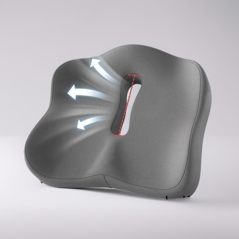 Tailbone decompression memory foam seat cushion