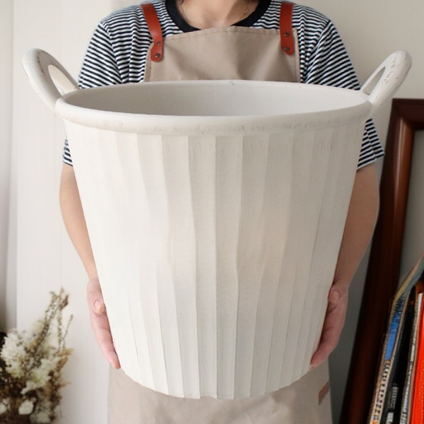 ヴィンテージ風ハンドル付き丸型プラスチックプランター 3834 3