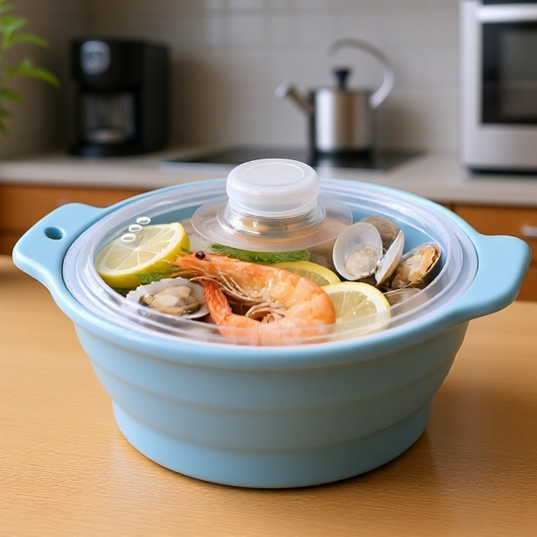 접이식 휴대용 실리콘 냄비