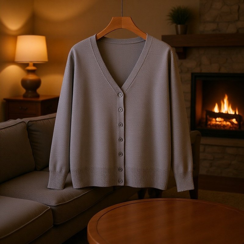 長袖ニットカーディガン、無地、シンプルでエレガント、レディースセーターの上に重ね着するのに最適です。