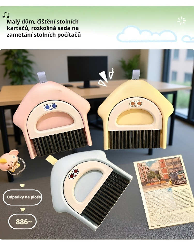 Malý stolní zametač pro klávesnici v domácnosti