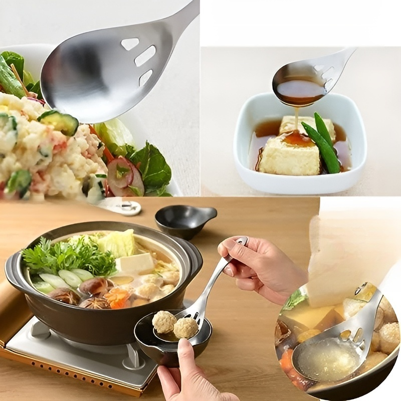 ช้อนซุปและตะแกรงกรองทำจากสแตนเลส