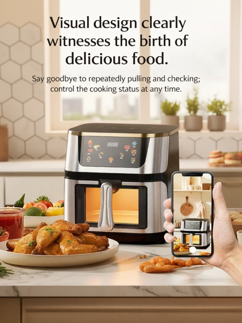 Large capacity multifunctional visual touch air fryer