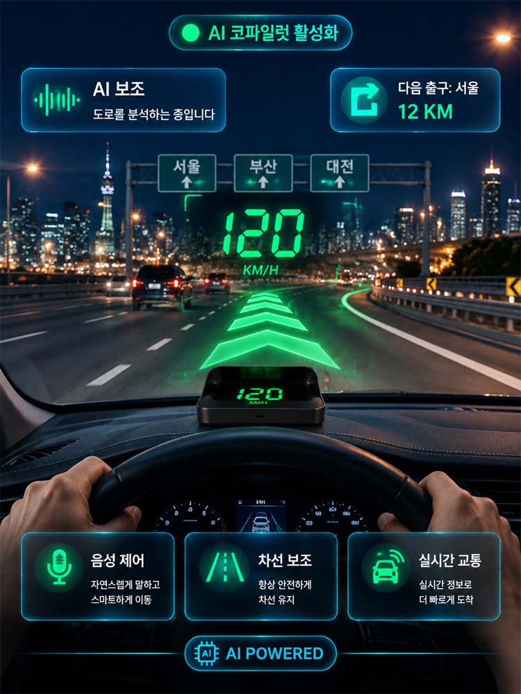 차량용 HUD 헤드업 디스플레이, 전차종 완벽 호환, 15일 무료체험!