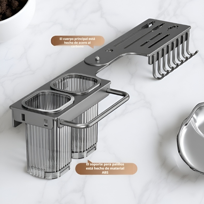 Estante de Esquina Giratorio para Cuchillos de Cocina