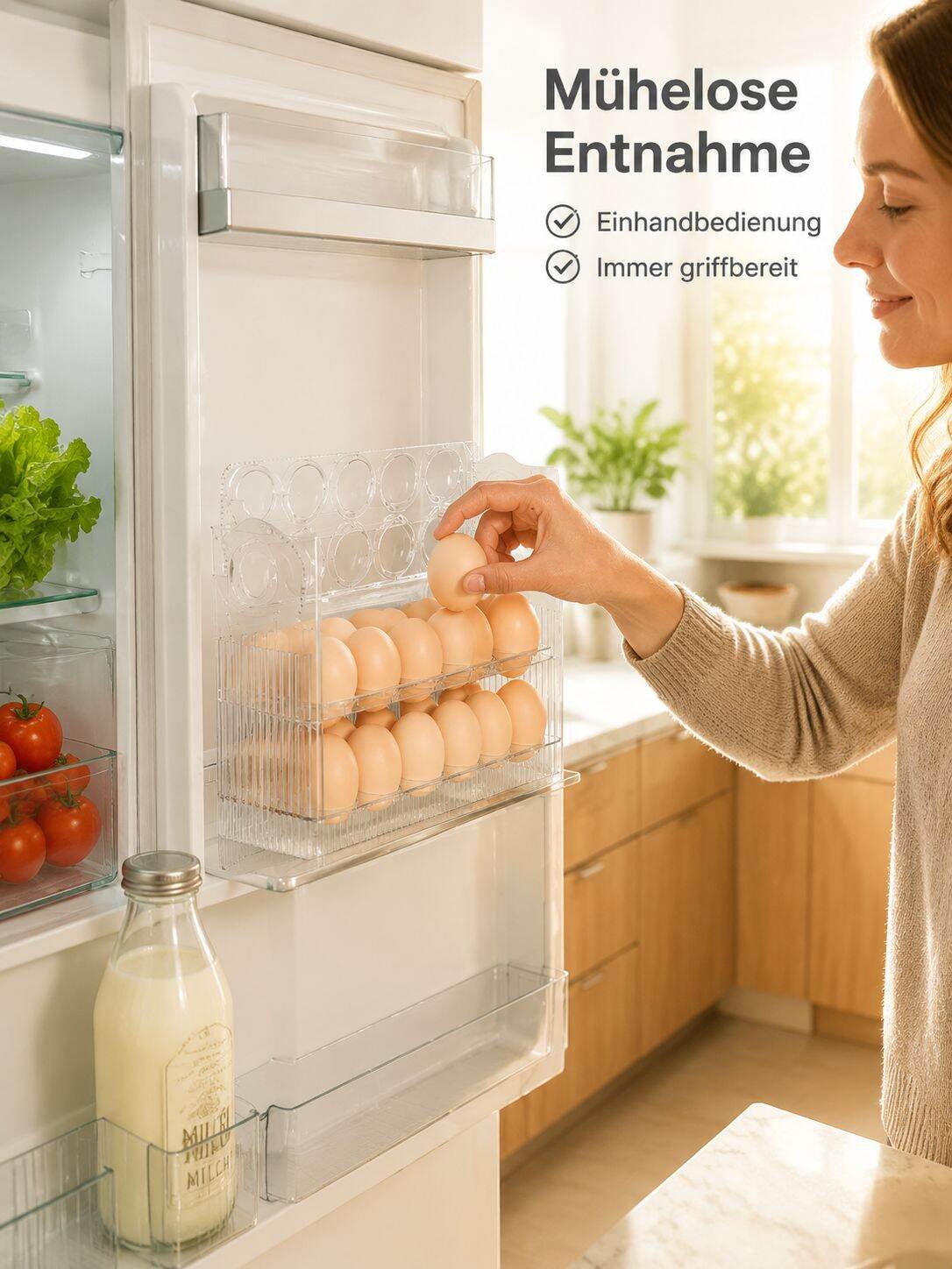 Eier-Aufbewahrungsbox Kühlschrank Türregal Küchen Eierhalter Frischhaltebox
