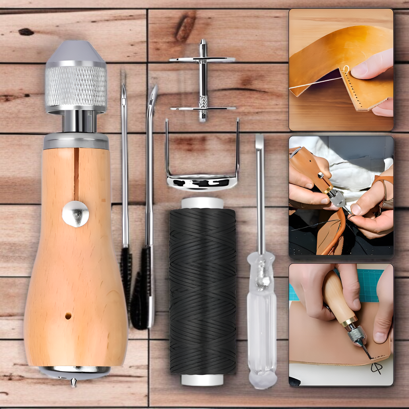 ハンドミシン DIY レザークラフト 植物タンニンなめし革ツール 裁縫 裁縫錐 ダイヤモンドカット ハンドミシンライン