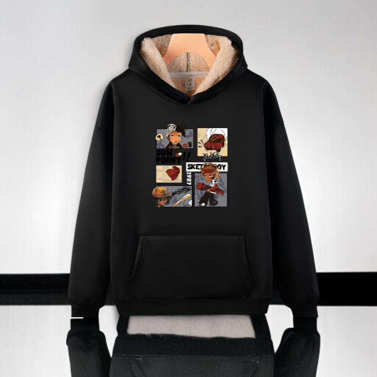 남자 겨울 기모 박시 후드 상의 레포츠 도톰 후드 탑 스웨이드 맨투맨 상의