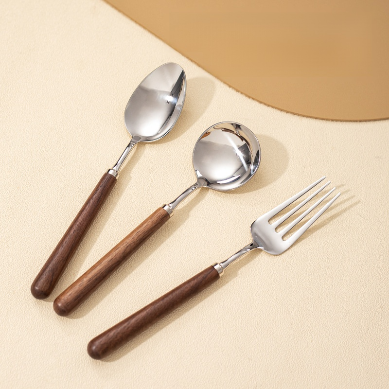 Lžíce z ořechového dřeva a nerezové oceli 304