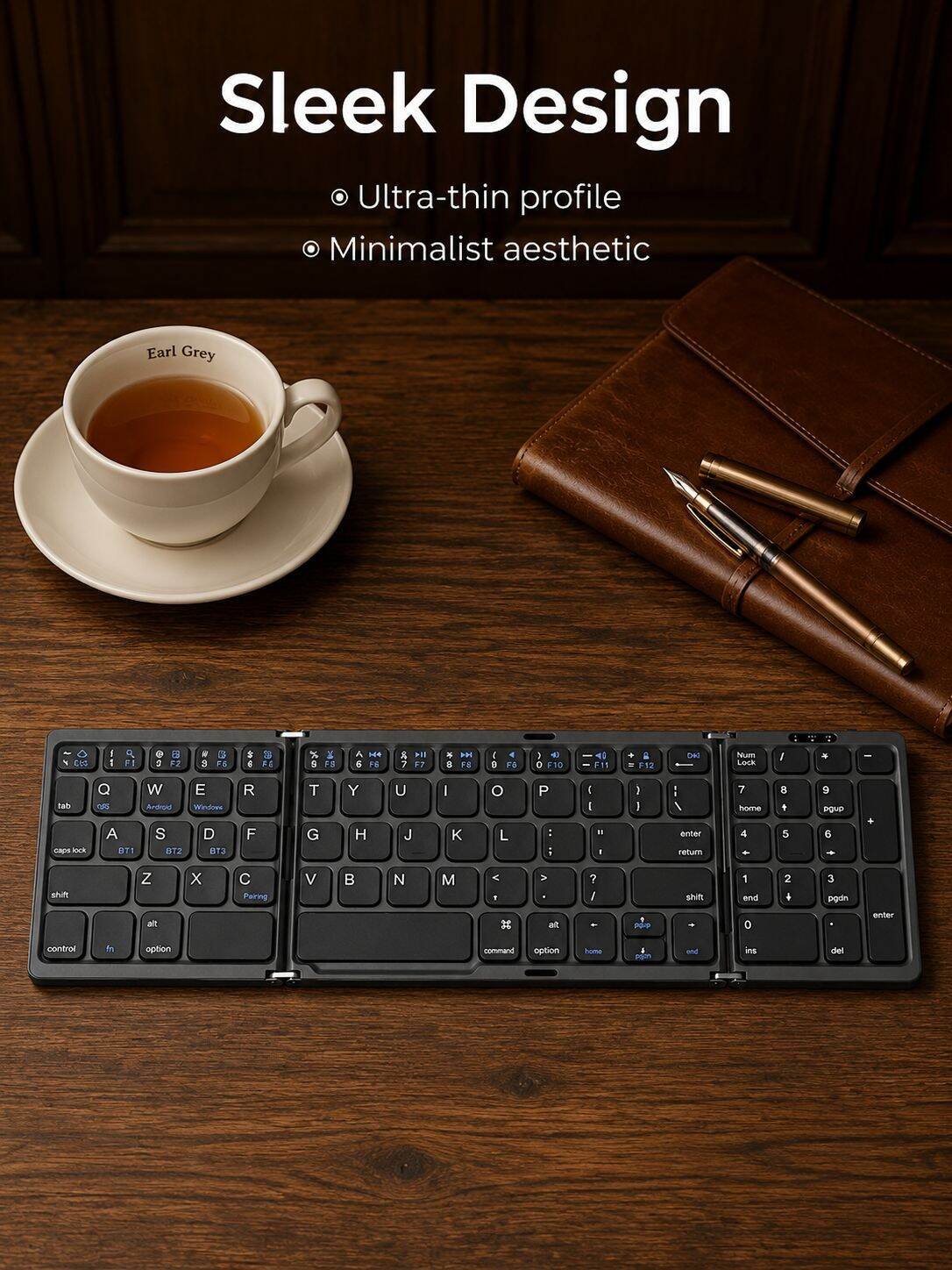 Three-Fold Bluetooth Wireless Portable Keyboard