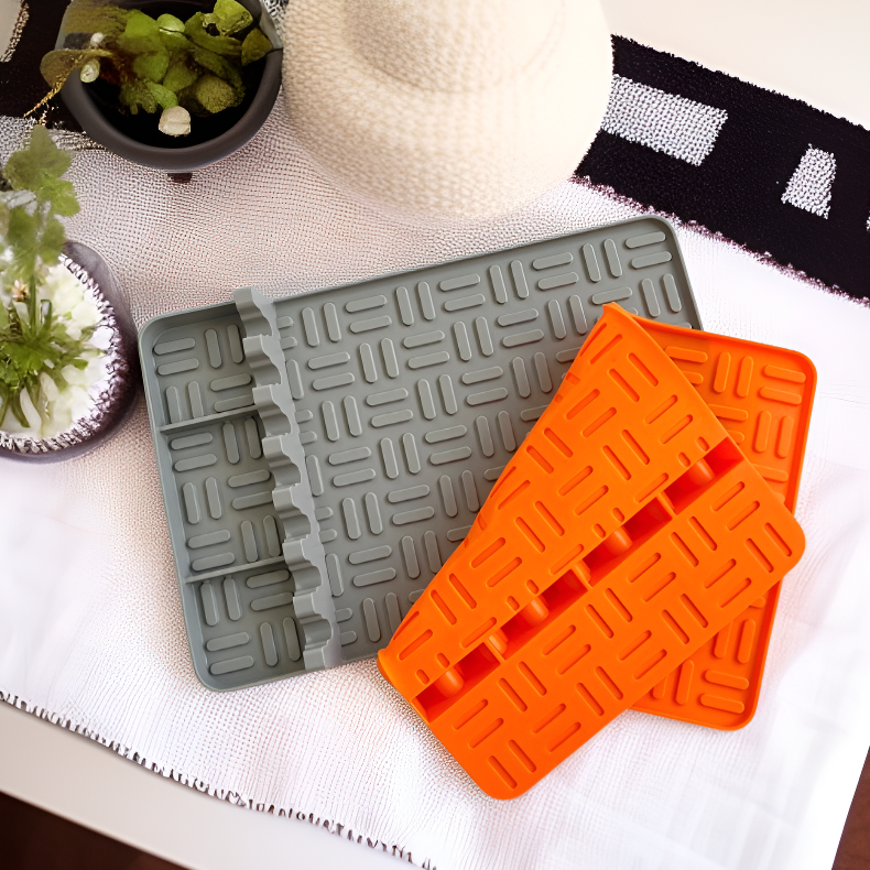 Tapis de cuisson en silicone, protège-plateau, support latéral pour barbecue, outil d’égouttage