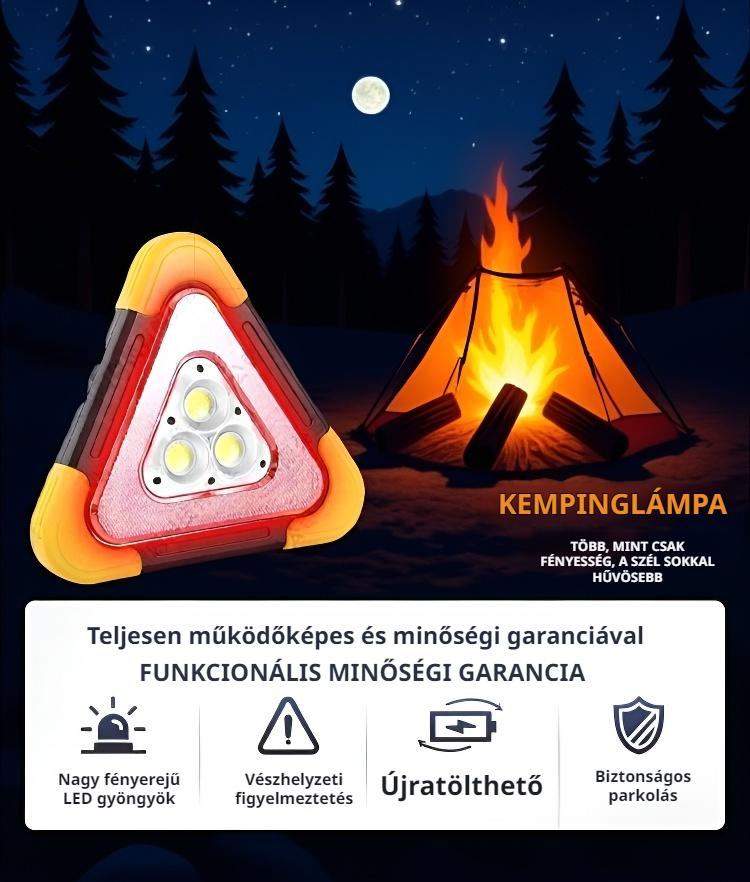 Autós vészjelző lámpa háromszög formában