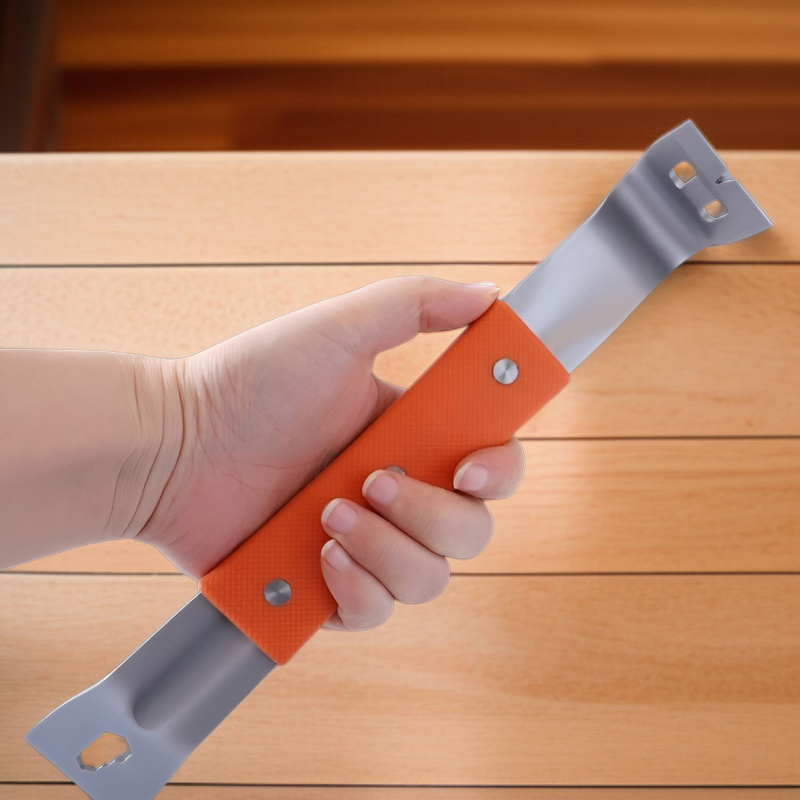 ステンレス製バール 多機能装飾スクレーパー木工ゴムハンドル ノンスリップ・ネイル・ピッカー・バール