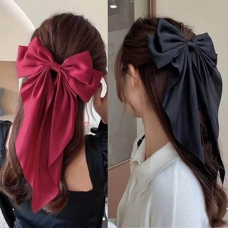 Chiffon bow hair clip