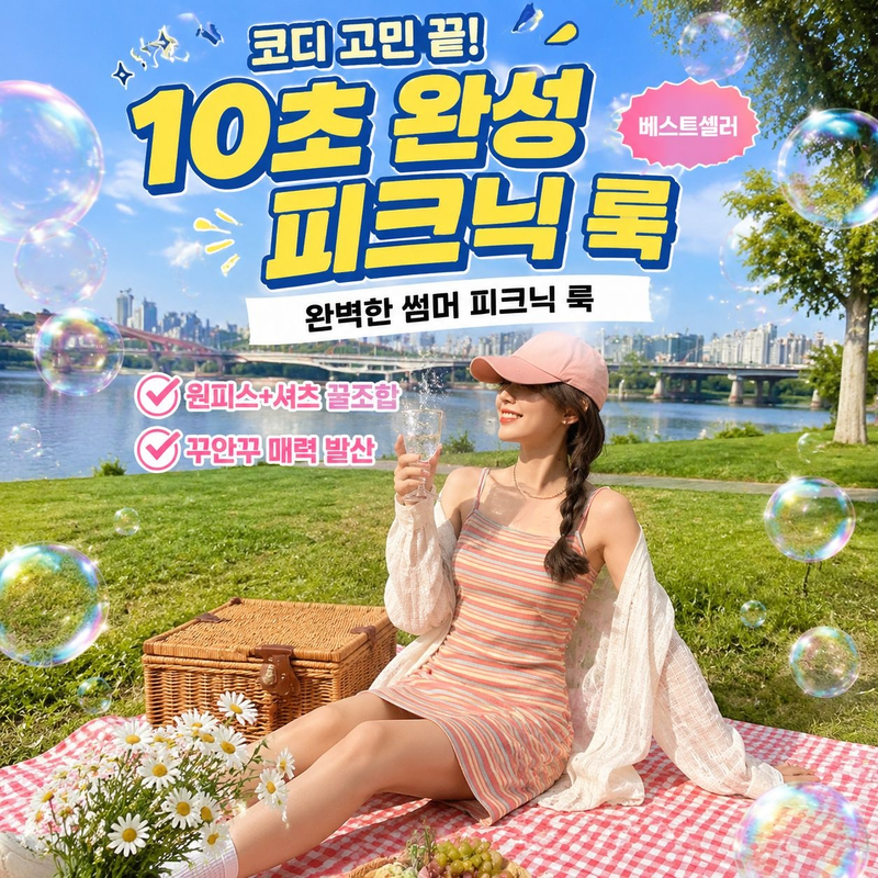 레인보우 여아 끈 나시 원피스
