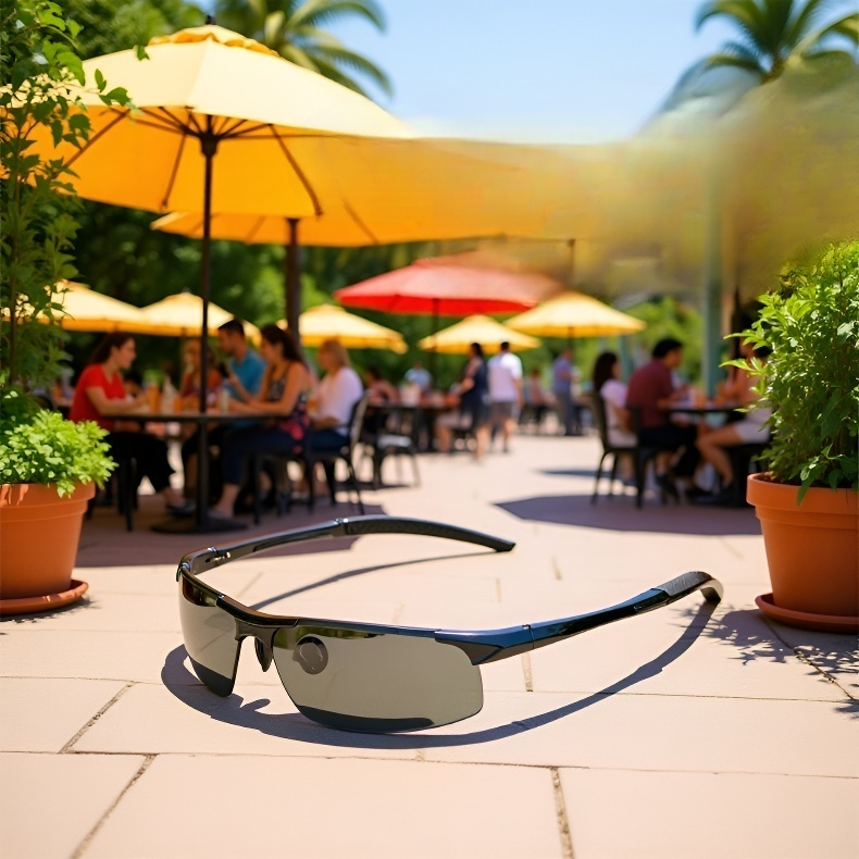 釣りに最適なカラーチェンジ偏光サングラスの装着例