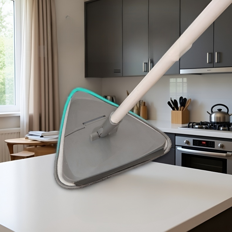 Foldable Triangular Multipurpose Mop for Home, Adjustable Length, Ceiling and Window Cleaning Tool
