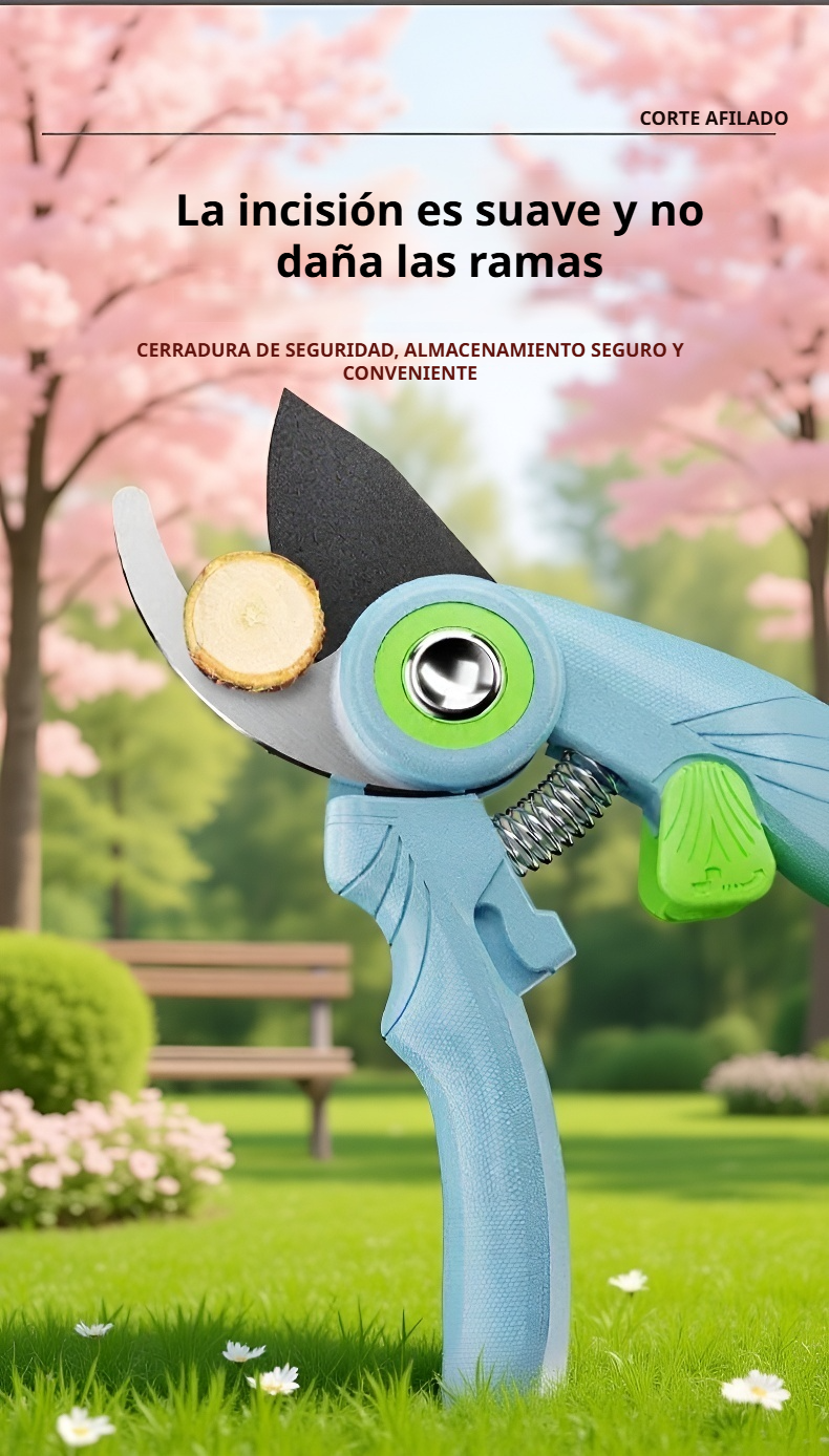 Tijeras de poda para árboles con sistema de seguridad en el mango