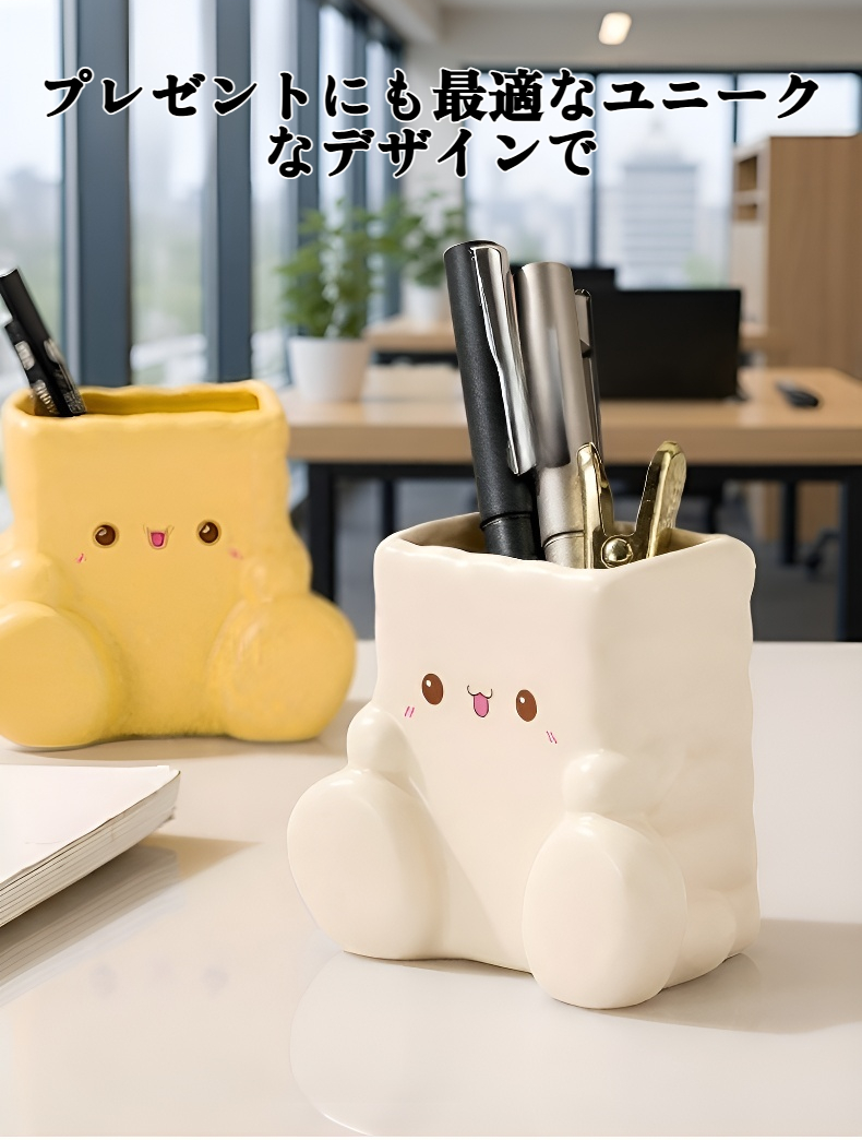 クッキー型ペンホルダーにペンを収納したイメージ