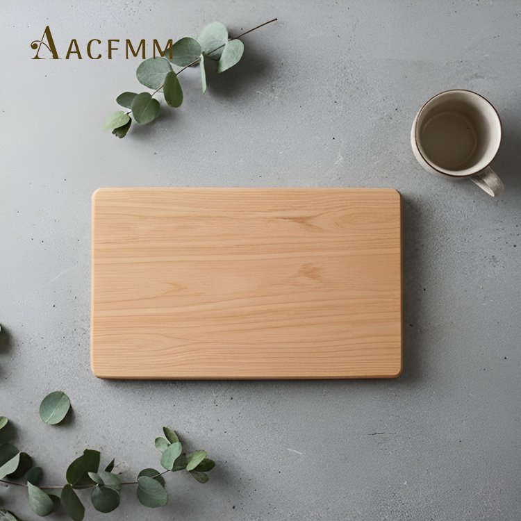 견고한 나무 도마 주방 사용 모습