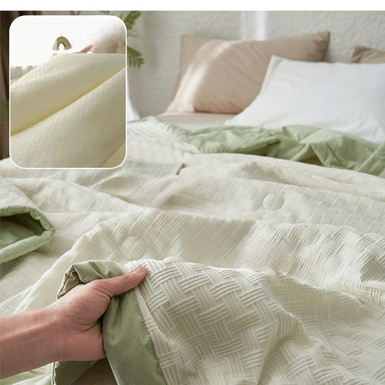 ワッフル織りウォッシュドコットン夏用掛け布団