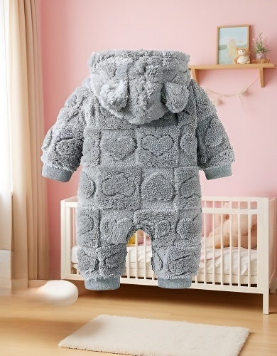 着脱しやすいスナップボタン付きロンパース