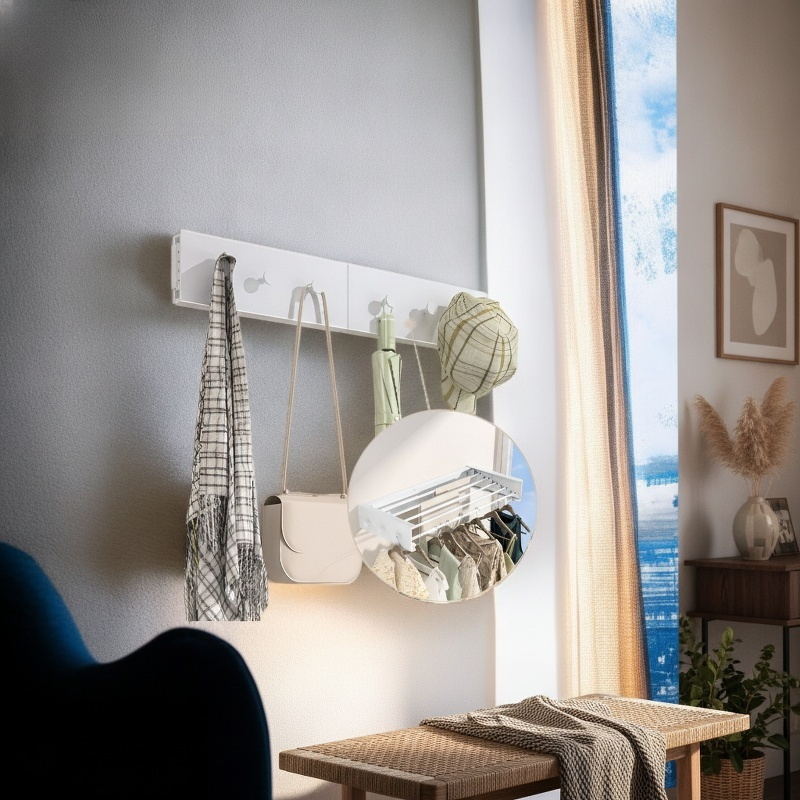 Foldable Wall-mounted Drying Rack for Clothes and Bedding