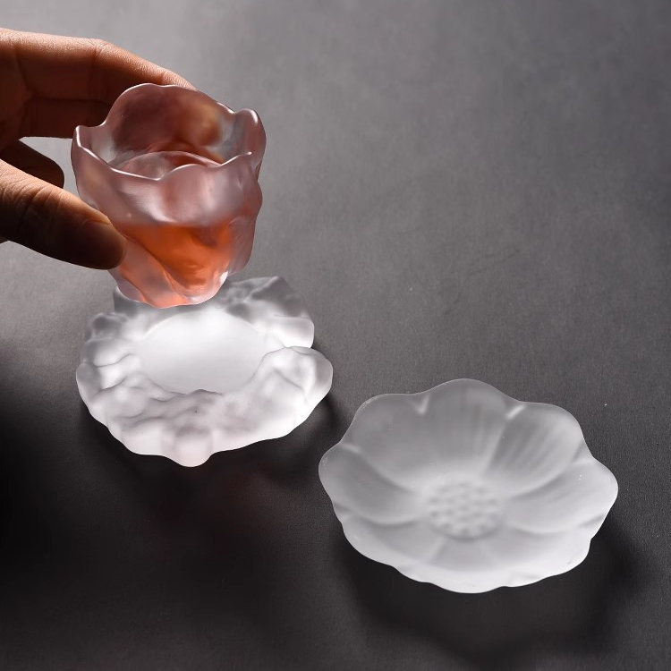 耐熱ガラス製マットティーカップコースター