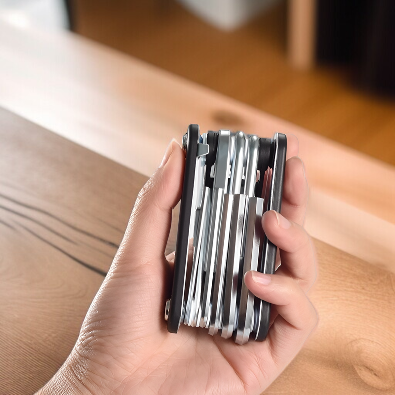 自転車修理ツール 16 in 1 ドライバーセット 多機能折りたたみ式六角レンチ プラムツール