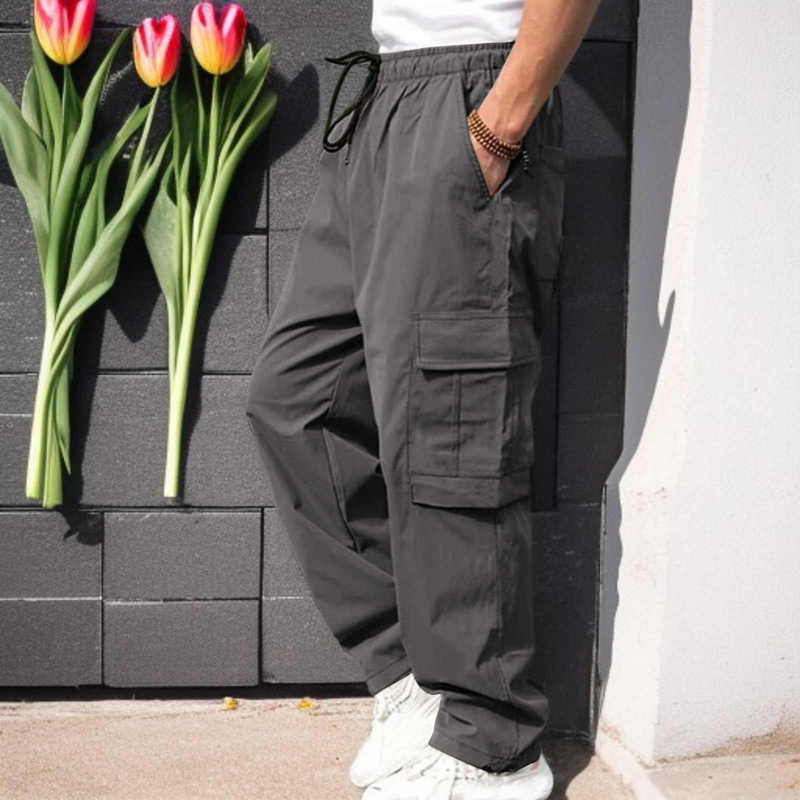  Pantalones casuales rectos y holgados para otoño e invierno