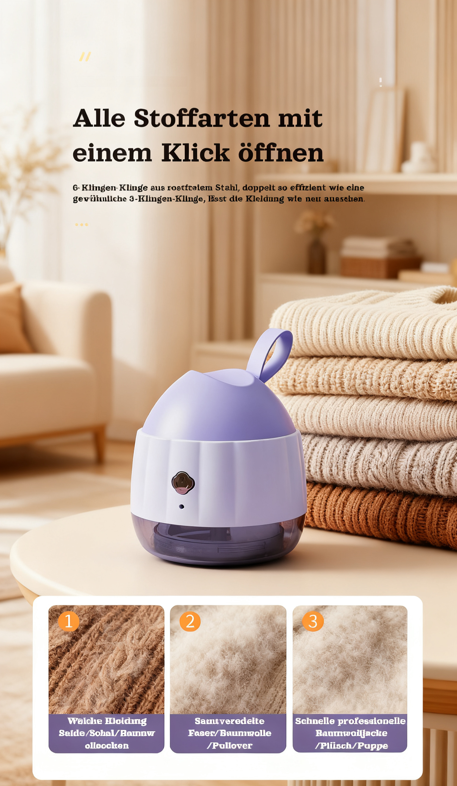 Einfach zu bedienender Kleiderrasierer