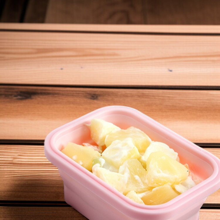 可微波爐加熱矽膠折疊飯盒