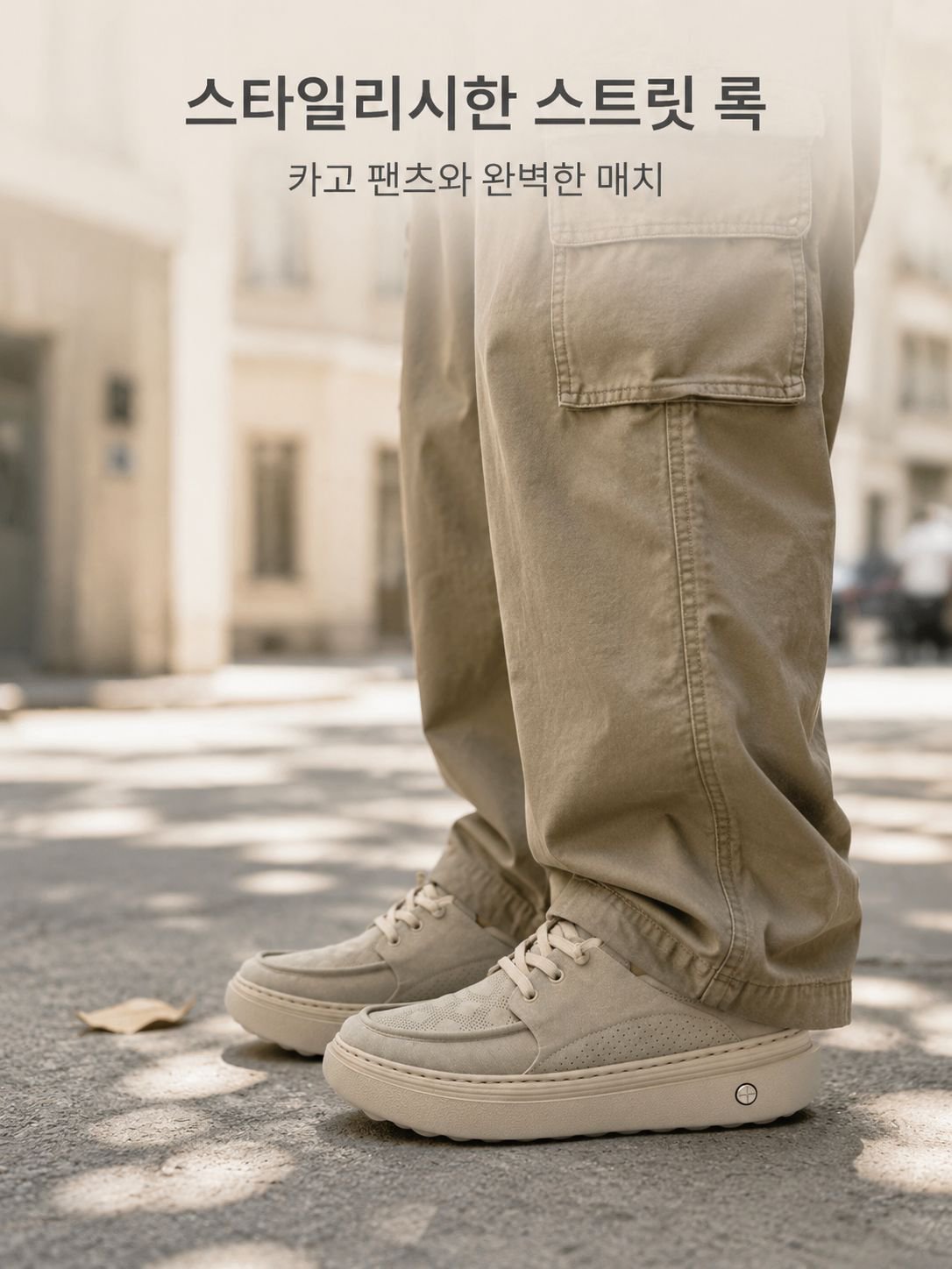 남성용 패션 두꺼운 밑창 넓은 앞코 캐주얼 슈즈