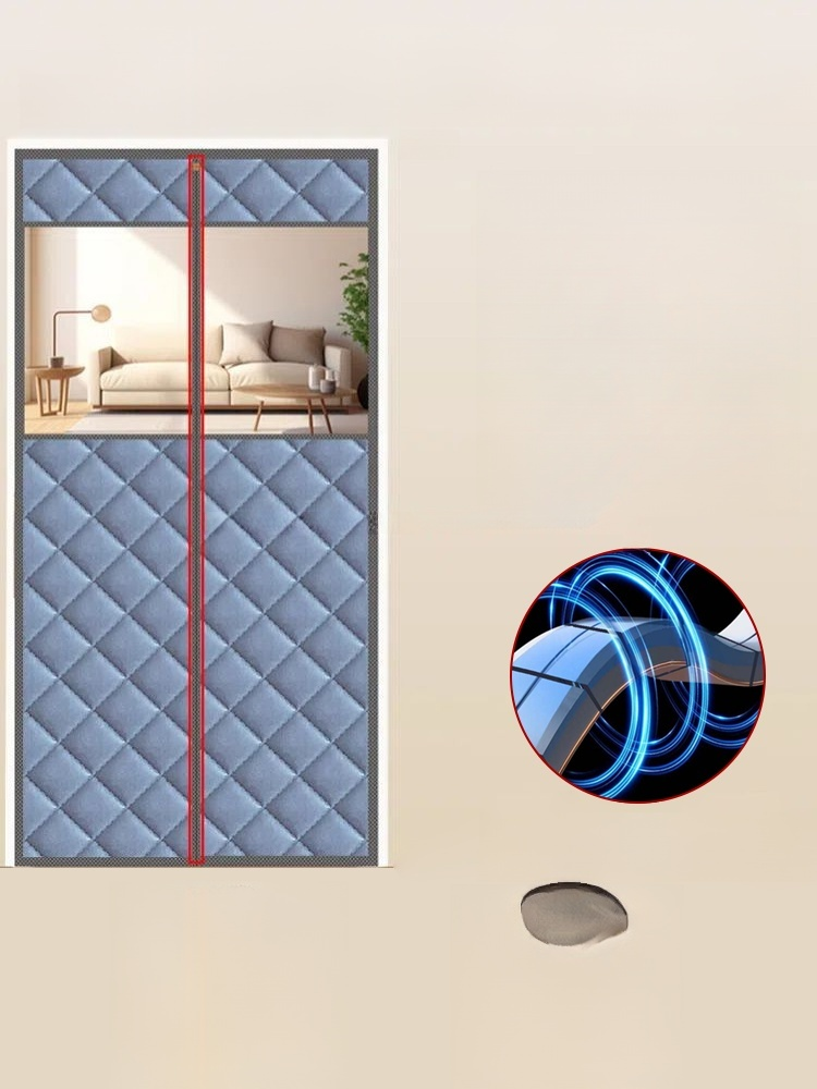 겨울용 방풍 가정용 면 도어 커튼 두툼한 보온 차단 커튼