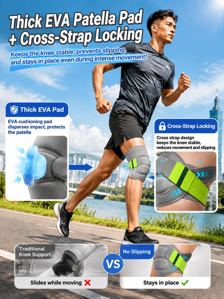 No-Slip, No-Binding Meniscus & Patella Knee Brace