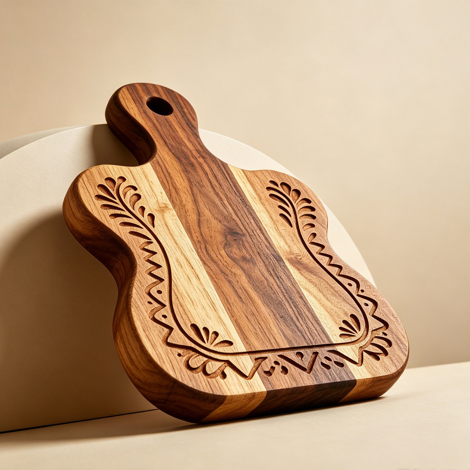 Solid wood cutting board (single-piece construction)