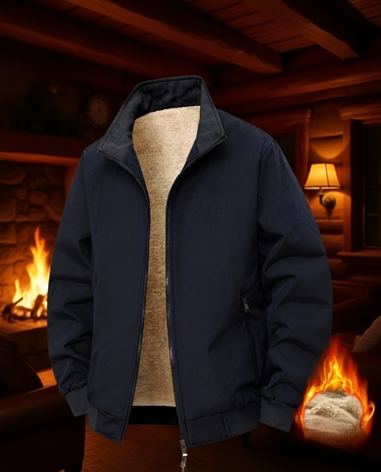 플리스 소재 남성 재킷 옆모습