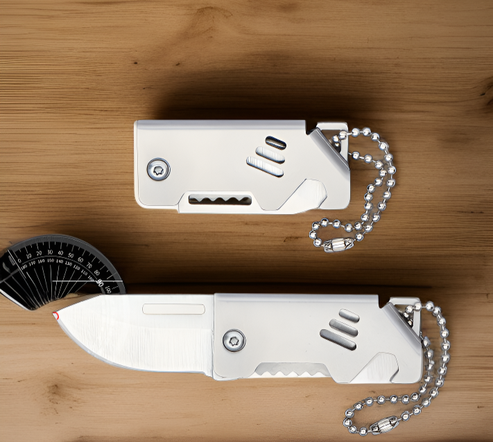 Mini folding knife used for camping activities