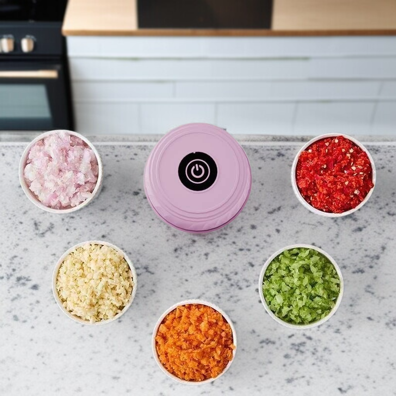 Batidora de ajo eléctrica para cocina, picadora de carne multifuncional