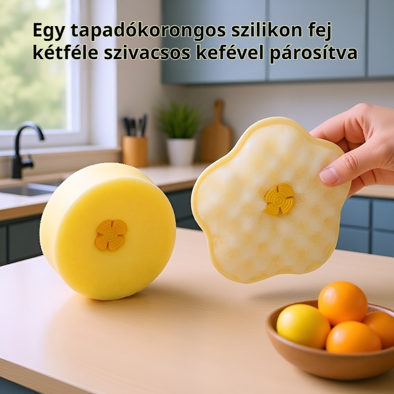 Kétoldalas tapadókorongos, olajtaszító mosogatószivacs