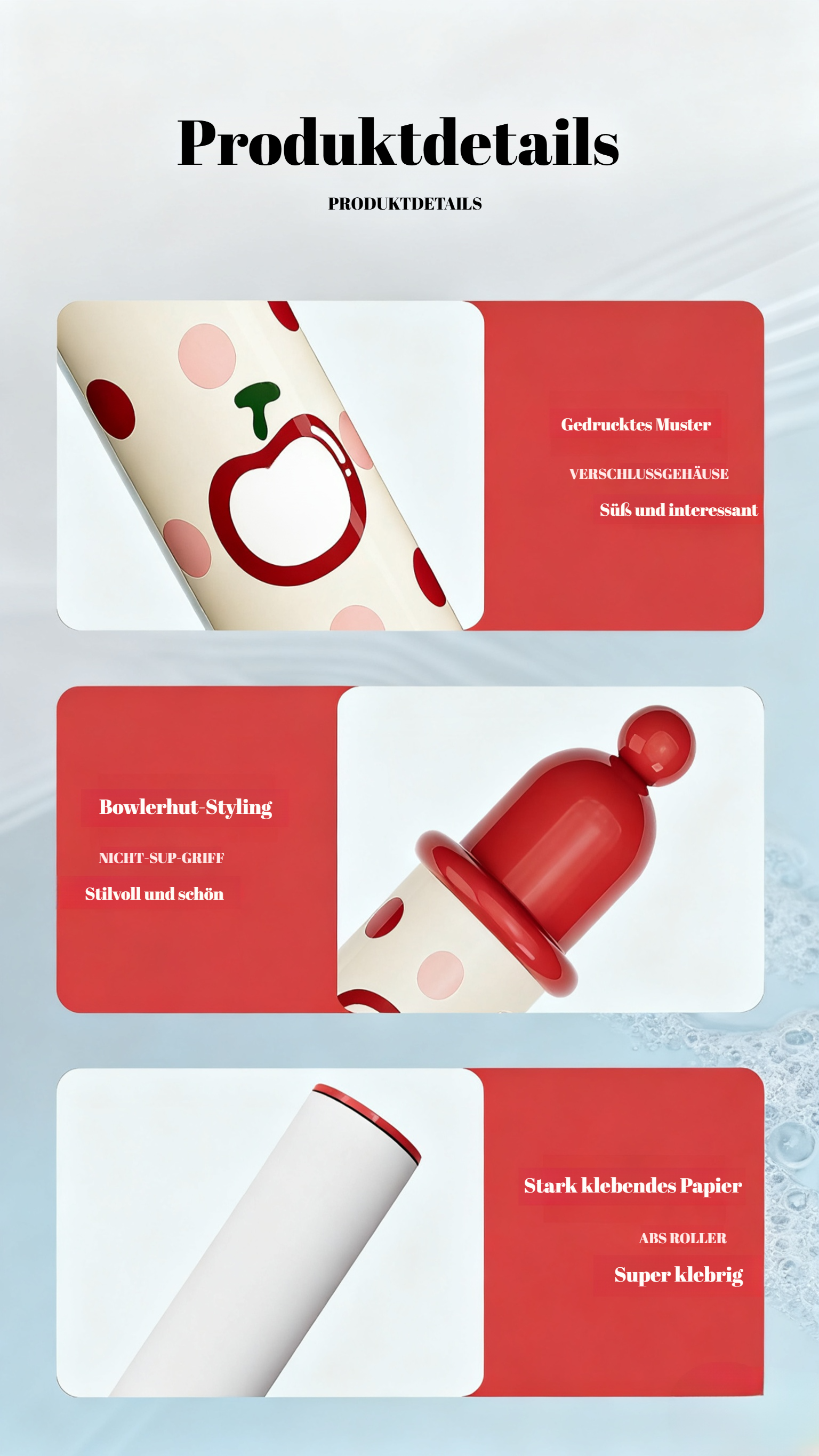 Ersatzrollen für langlebige Nutzung des Fusselrollers