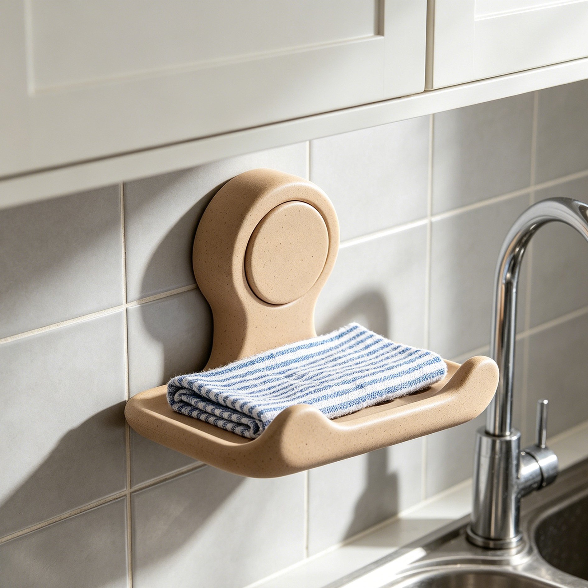 Étagère de rangement multifonctionnelle avec égouttoir pour serviette et savon