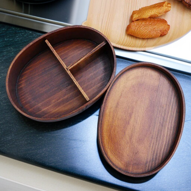 حاوية طعام خشبية للمدرسة، صندوق غداء للرحلات والنزهات، أدوات مدرسية