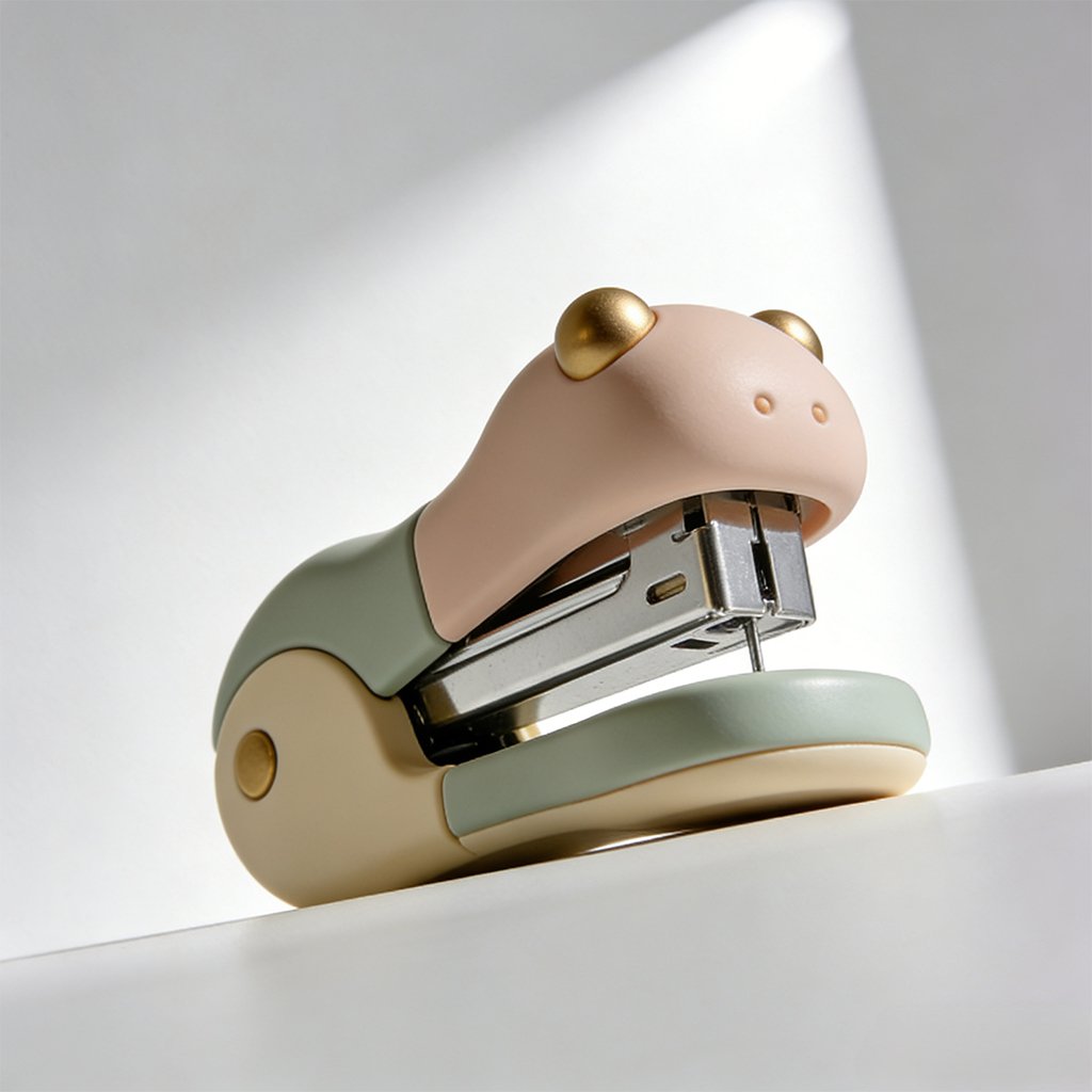 Cute portable stapler set for students in pastel colors