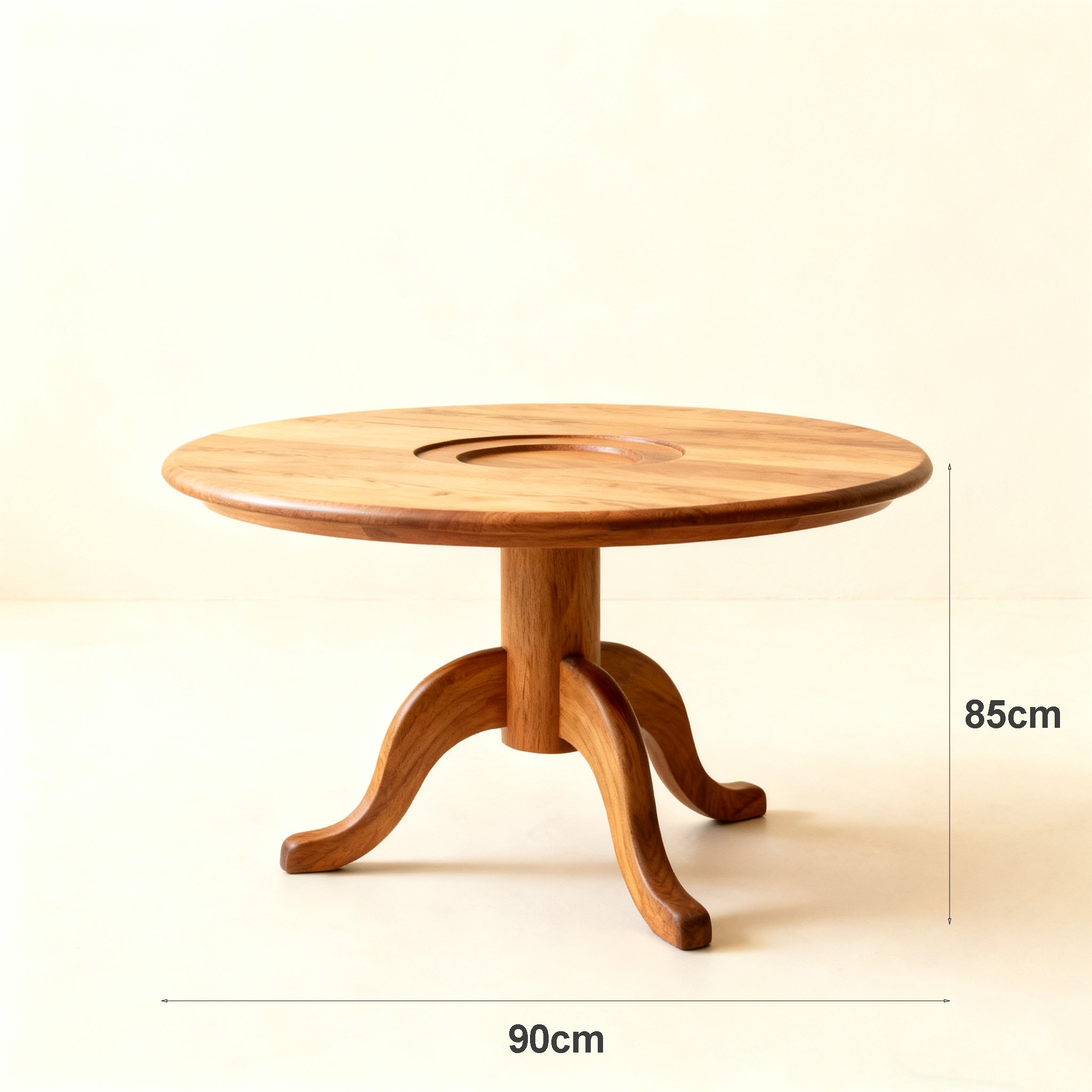 โต๊ะไม้แท้ทรงกลมขนาดใหญ่สำหรับครอบครัว