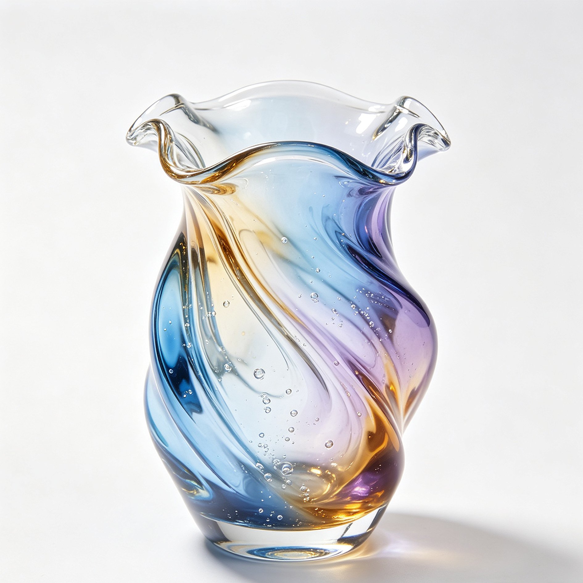 Elegant glass vase centerpiece with flowers