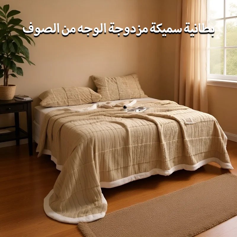 بطانية سميكة مزدوجة الوجه من الصوف