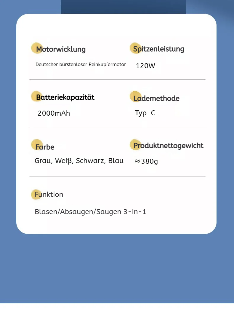 Auto Handstaubsauger mit starker Saugleistung