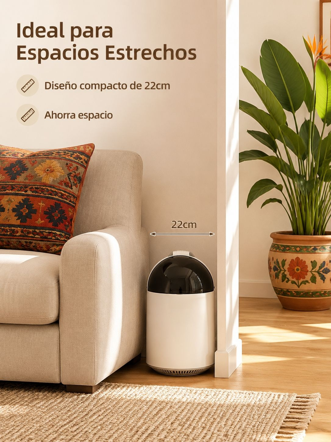 Bote de basura con sistema automático para bolsas
